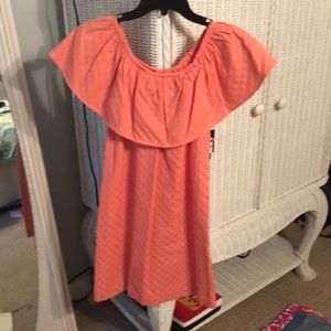 Crown & ivy off the shoulder peach dress